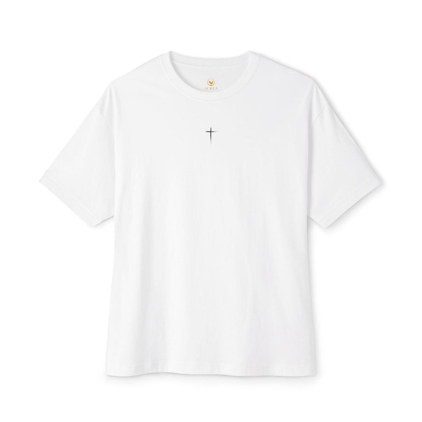 Minimalist Unisex Boxy Tee with Cross Design - Casual Wear, Relaxed Fit, Gifts for Him or Her, Everyday Style, Spiritual Apparel