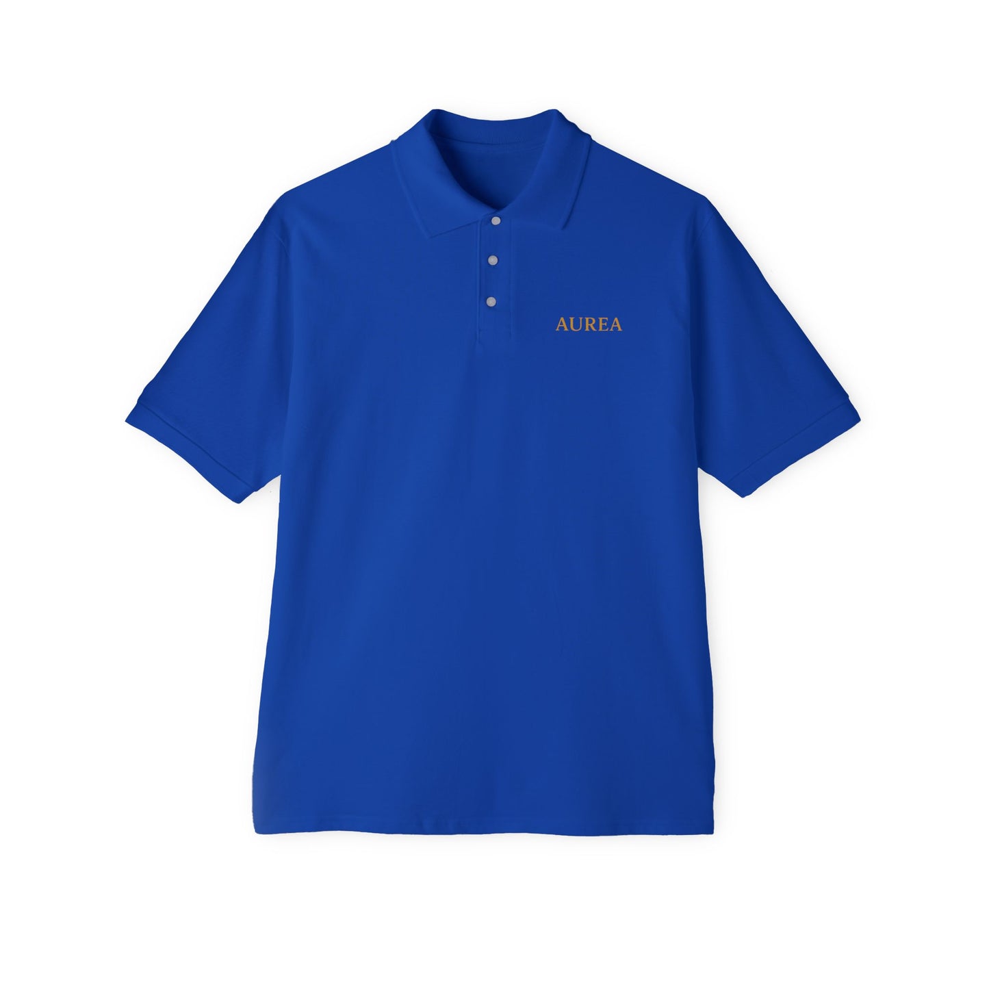 Men's Piqué Polo Shirt with AUREA Design - Casual Style, Gift for Him, Summer Essential, Versatile Wear, Golf or Everyday Use
