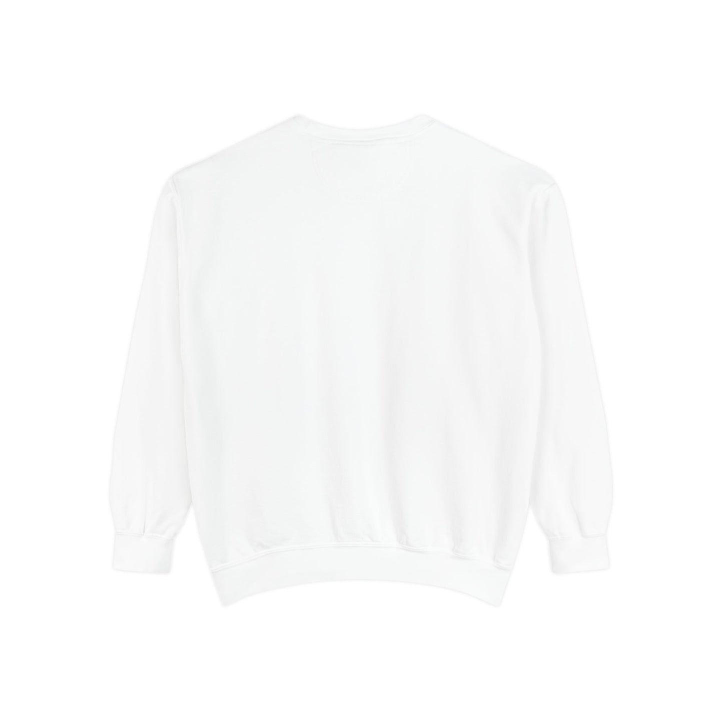 Garment-Dyed Sweatshirt with Minimalist Cross Design, Cozy Unisex Crewneck, Perfect for Spiritual Gifts, Casual Wear, Everyday Comfort