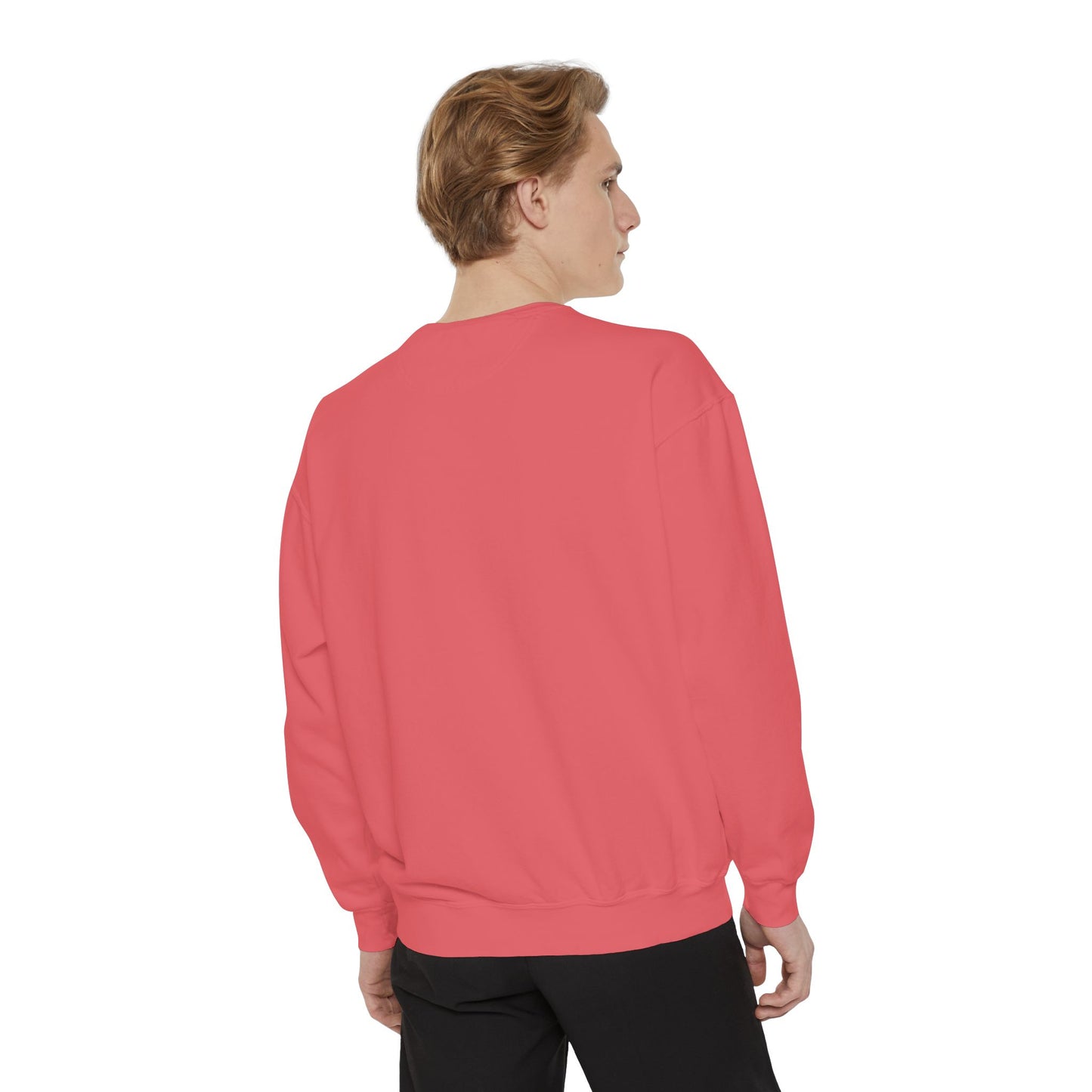 Garment-Dyed Sweatshirt with Minimalist Cross Design, Cozy Unisex Crewneck, Perfect for Spiritual Gifts, Casual Wear, Everyday Comfort