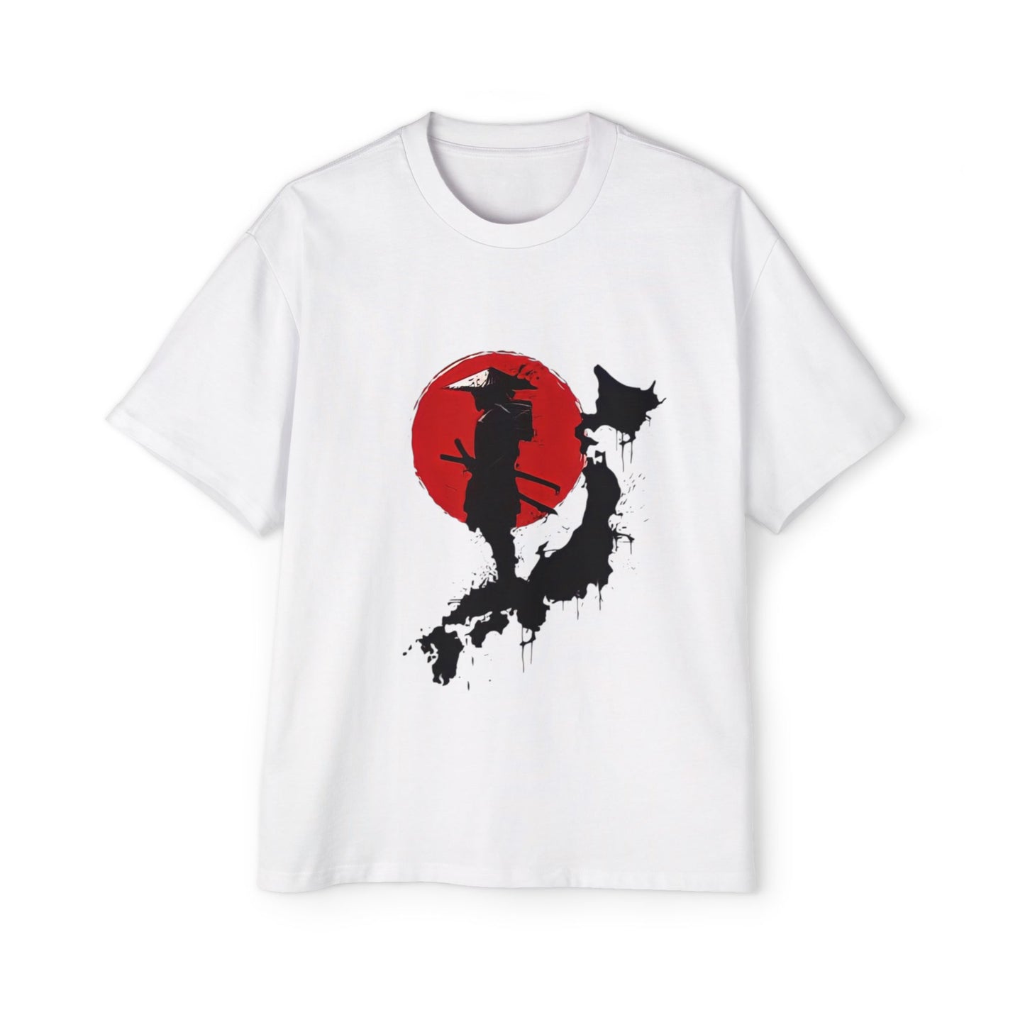 Men's Oversized Tee with Samurai Design - Cool Casual Wear, Graphic Tee for Anime Fans, Gift for Birthdays or Holidays
