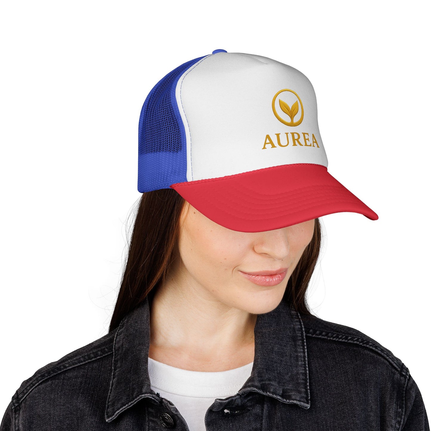 Stylish Trucker Cap with Gold Logo | Unisex, Perfect for Outdoor Adventures, Summer Festivals, Casual Wear, Gift for Him/Her