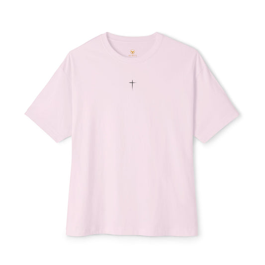 Minimalist Unisex Boxy Tee with Cross Design - Casual Wear, Relaxed Fit, Gifts for Him or Her, Everyday Style, Spiritual Apparel