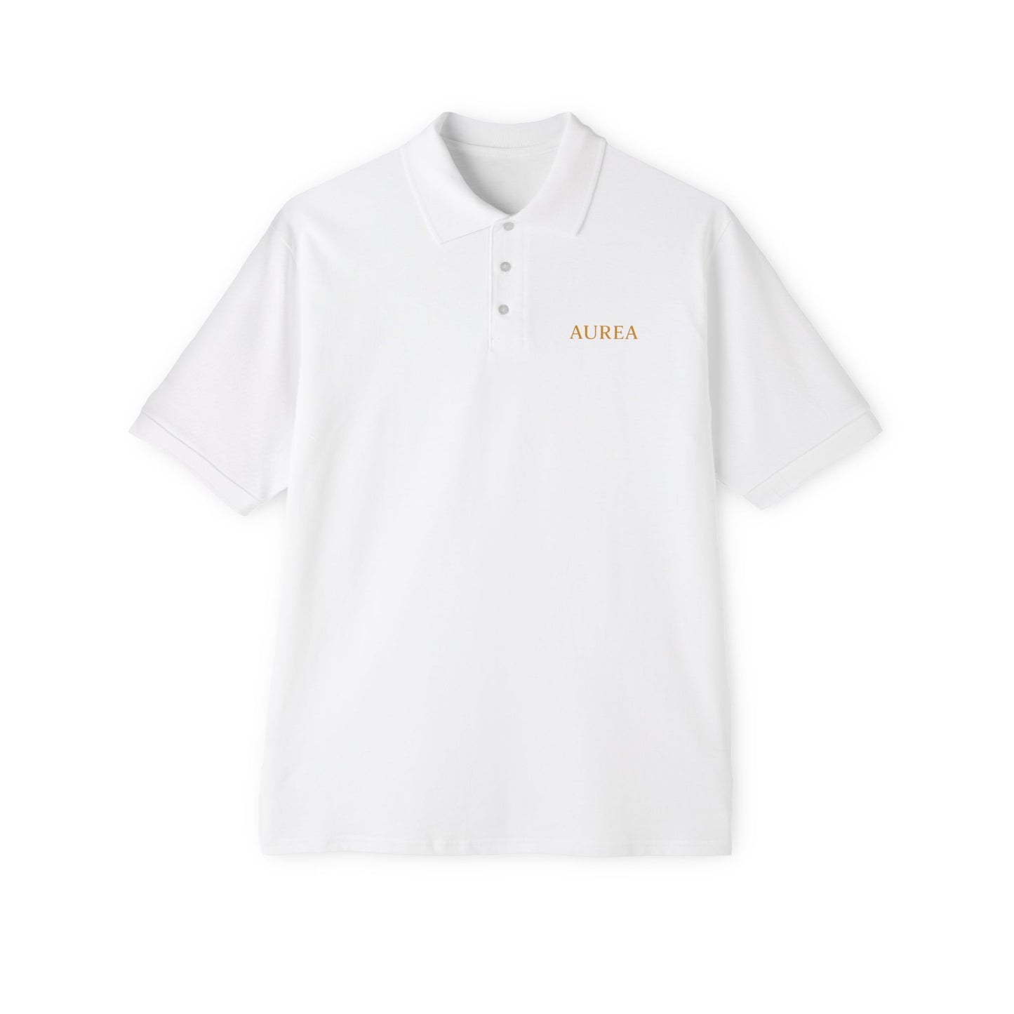 Men's Piqué Polo Shirt with AUREA Design - Casual Style, Gift for Him, Summer Essential, Versatile Wear, Golf or Everyday Use