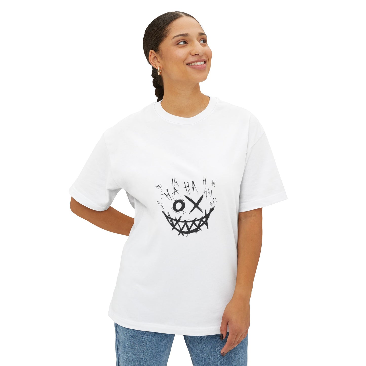 Unisex Oversized Boxy Tee with Playful Graphic, Casual Streetwear Top, Comfortable Daily Wear, Unique Gift Idea, Trendy Apparel
