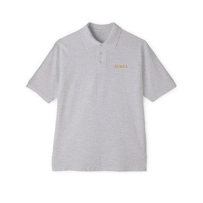 Men's Piqué Polo Shirt with AUREA Design - Casual Style, Gift for Him, Summer Essential, Versatile Wear, Golf or Everyday Use