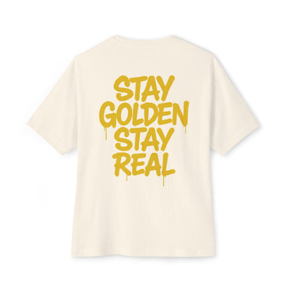 Stay Golden Oversized Tee, Unisex Boxy T-Shirt, Casual Graphic Tee, Everyday Wear, Gift for Friends, Motivation Apparel