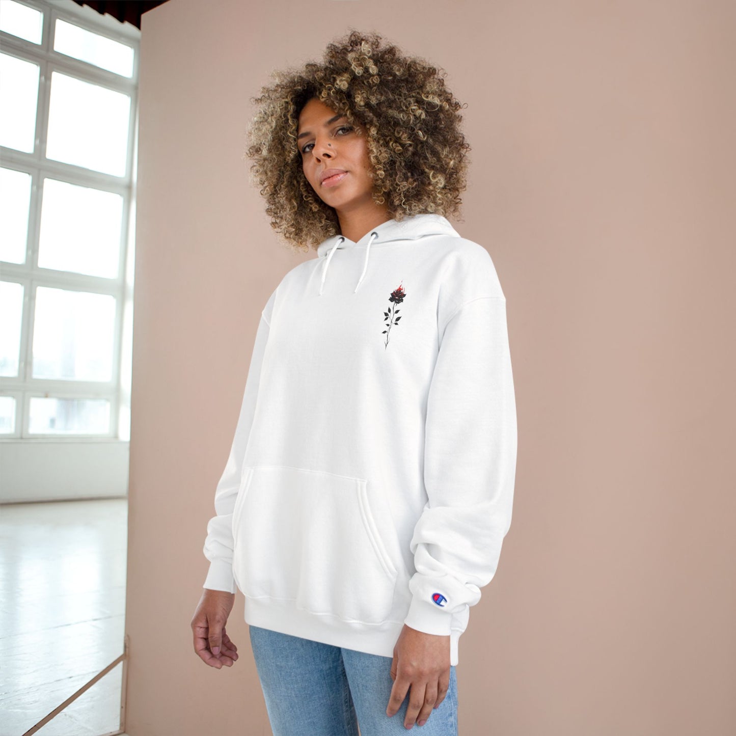 Floral Champion Hoodie | Stylish Comfort, Casual Wear, Gift for Her, Streetwear, Autumn Outfit