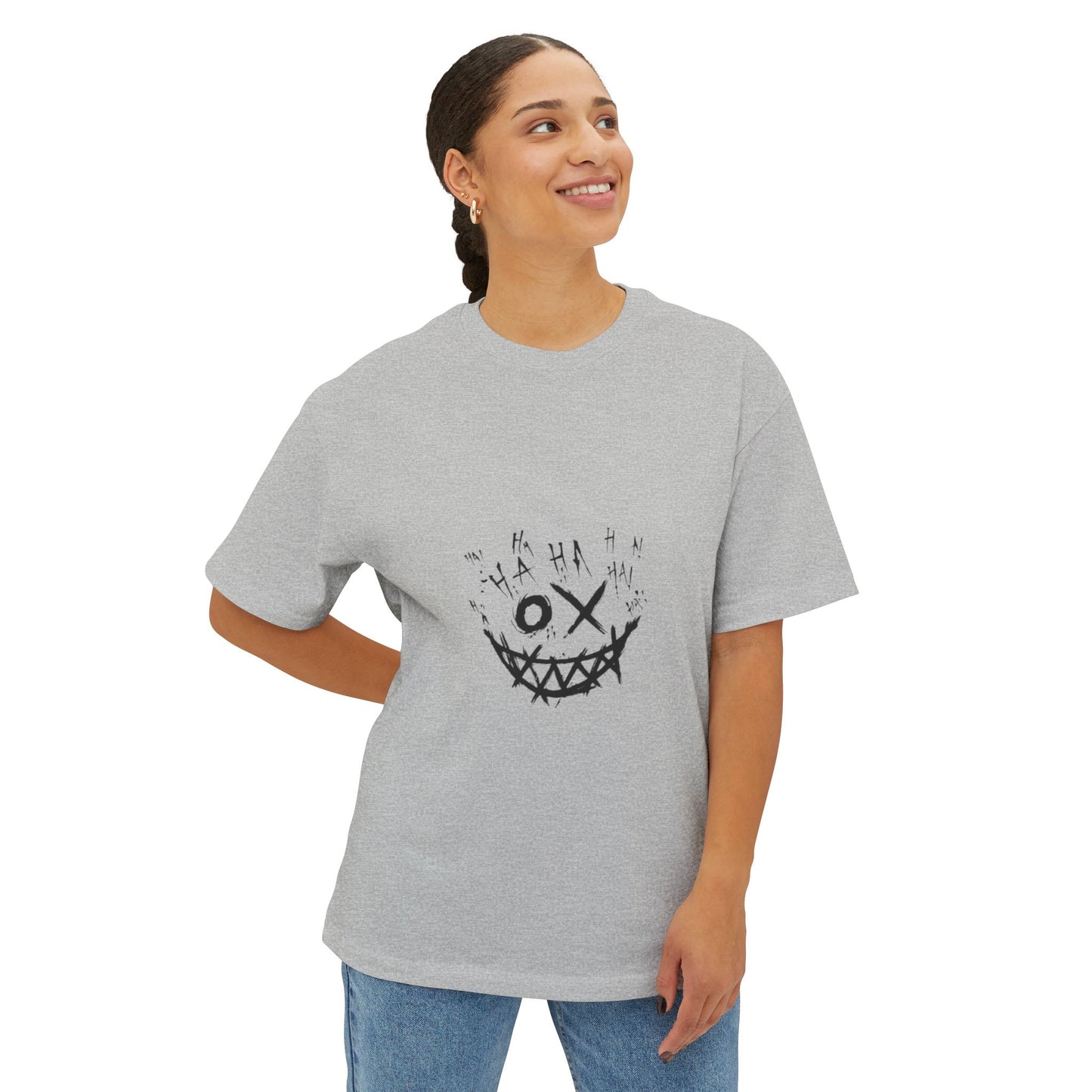 Unisex Oversized Boxy Tee with Playful Graphic, Casual Streetwear Top, Comfortable Daily Wear, Unique Gift Idea, Trendy Apparel