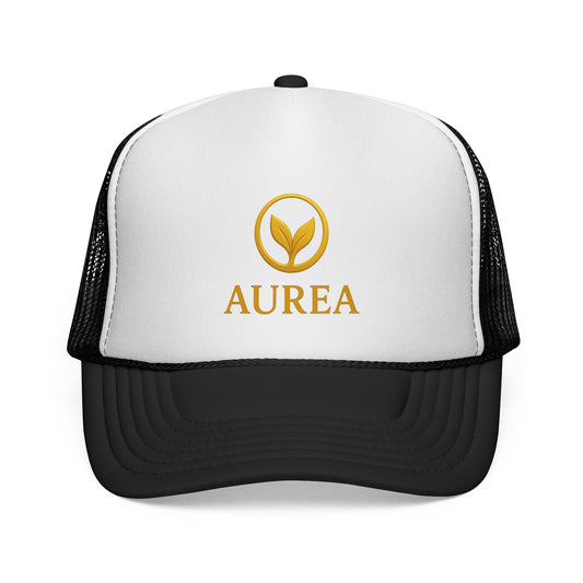 Stylish Trucker Cap with Gold Logo | Unisex, Perfect for Outdoor Adventures, Summer Festivals, Casual Wear, Gift for Him/Her