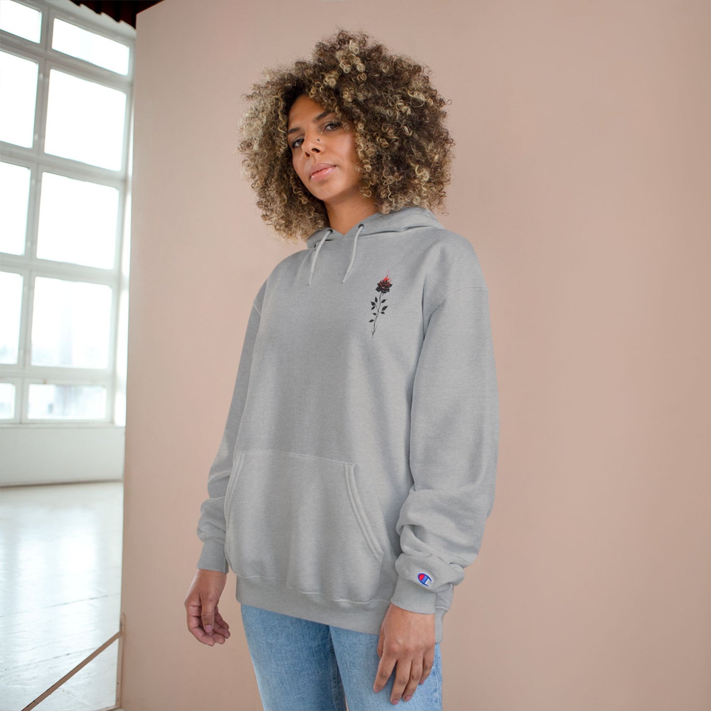 Floral Champion Hoodie | Stylish Comfort, Casual Wear, Gift for Her, Streetwear, Autumn Outfit