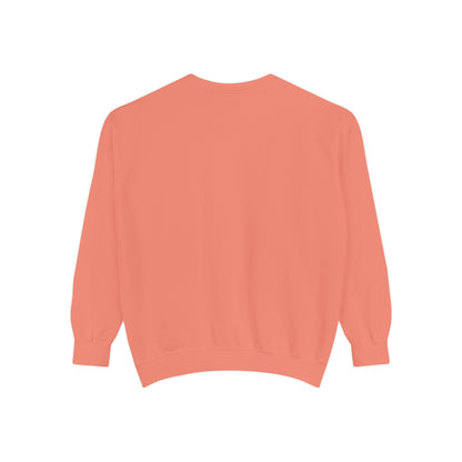 Garment-Dyed Sweatshirt with Minimalist Cross Design, Cozy Unisex Crewneck, Perfect for Spiritual Gifts, Casual Wear, Everyday Comfort