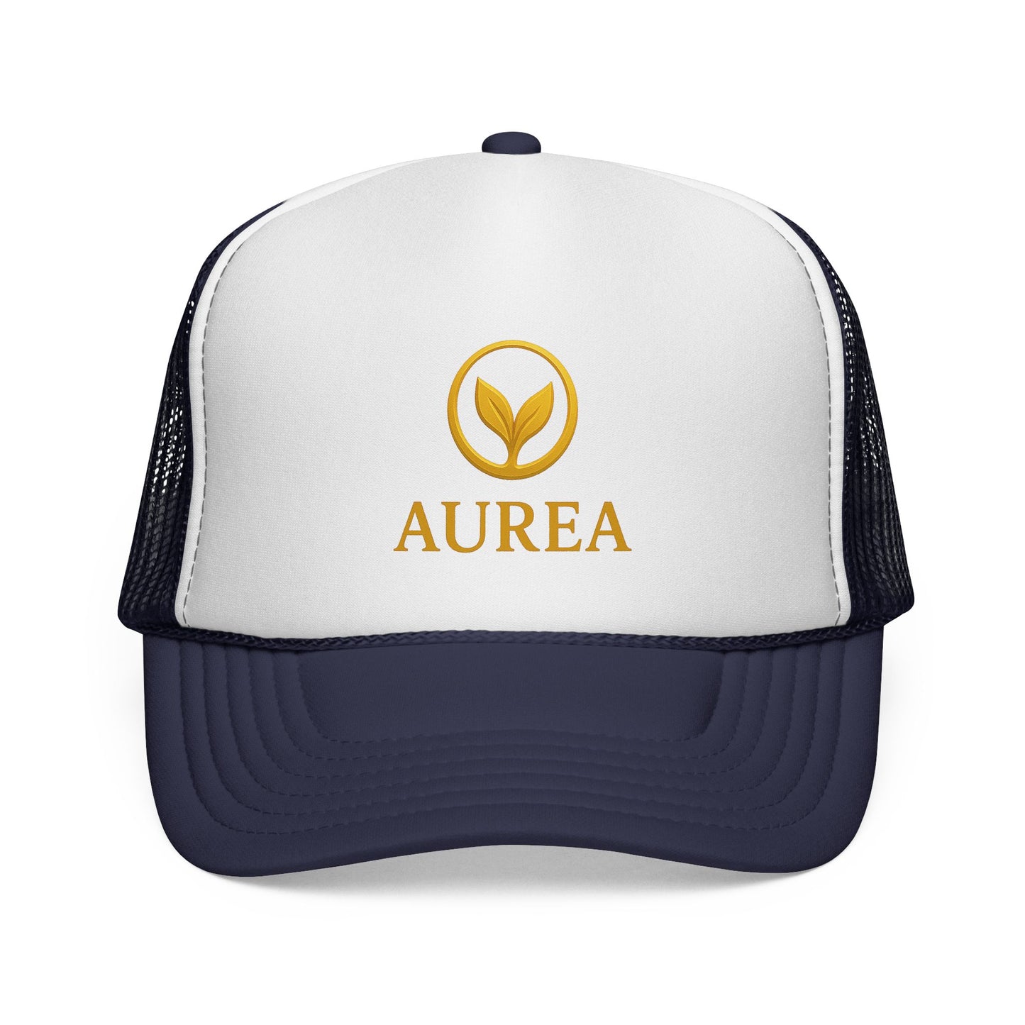 Stylish Trucker Cap with Gold Logo | Unisex, Perfect for Outdoor Adventures, Summer Festivals, Casual Wear, Gift for Him/Her
