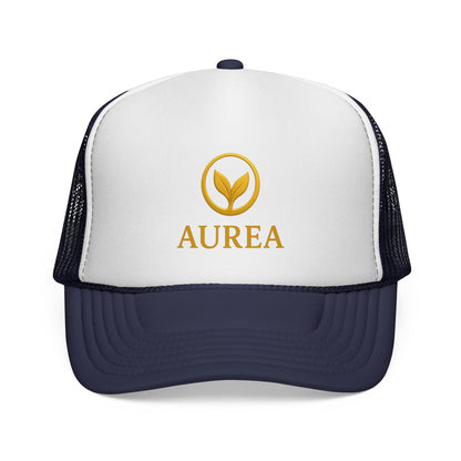 Stylish Trucker Cap with Gold Logo | Unisex, Perfect for Outdoor Adventures, Summer Festivals, Casual Wear, Gift for Him/Her