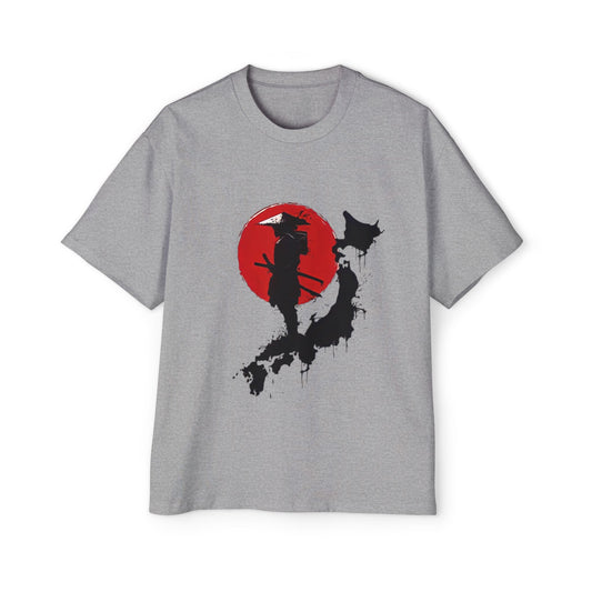 Men's Oversized Tee with Samurai Design - Cool Casual Wear, Graphic Tee for Anime Fans, Gift for Birthdays or Holidays