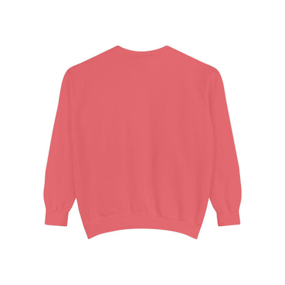 Garment-Dyed Sweatshirt with Minimalist Cross Design, Cozy Unisex Crewneck, Perfect for Spiritual Gifts, Casual Wear, Everyday Comfort