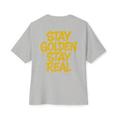 Stay Golden Oversized Tee, Unisex Boxy T-Shirt, Casual Graphic Tee, Everyday Wear, Gift for Friends, Motivation Apparel