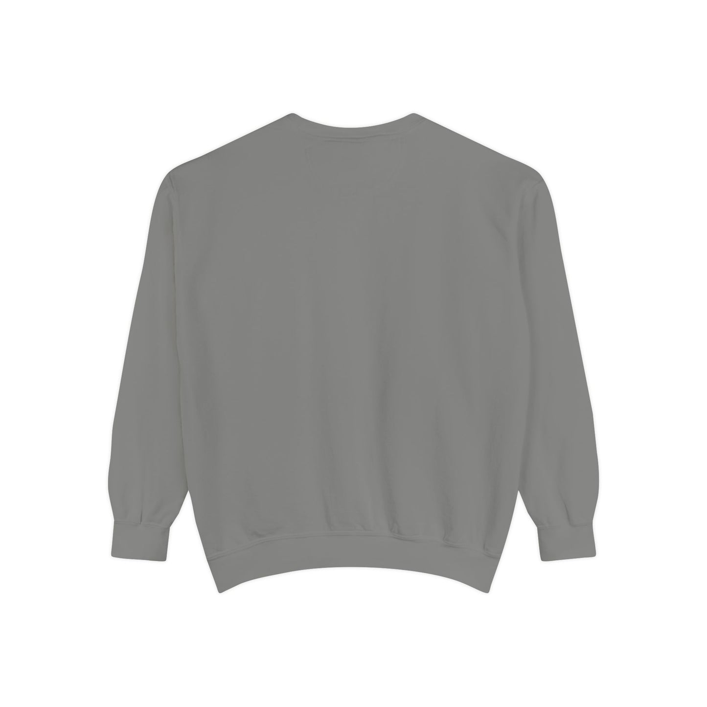 Garment-Dyed Sweatshirt with Minimalist Cross Design, Cozy Unisex Crewneck, Perfect for Spiritual Gifts, Casual Wear, Everyday Comfort