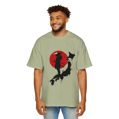 Men's Oversized Tee with Samurai Design - Cool Casual Wear, Graphic Tee for Anime Fans, Gift for Birthdays or Holidays