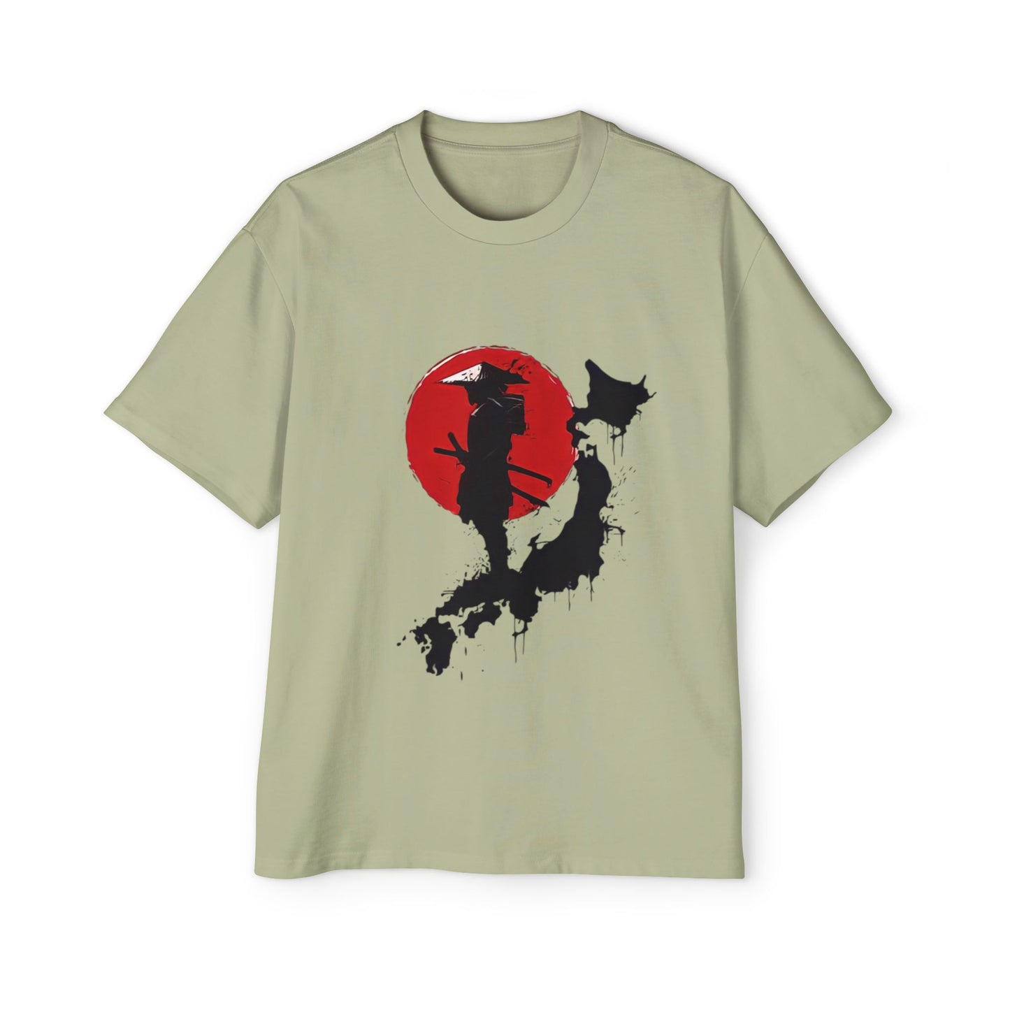 Men's Oversized Tee with Samurai Design - Cool Casual Wear, Graphic Tee for Anime Fans, Gift for Birthdays or Holidays
