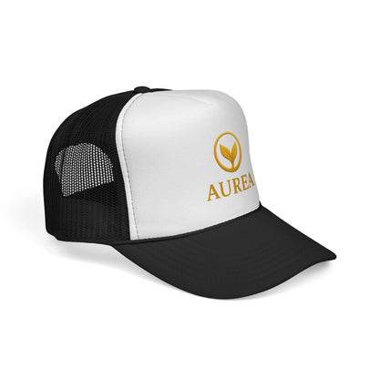 Stylish Trucker Cap with Gold Logo | Unisex, Perfect for Outdoor Adventures, Summer Festivals, Casual Wear, Gift for Him/Her