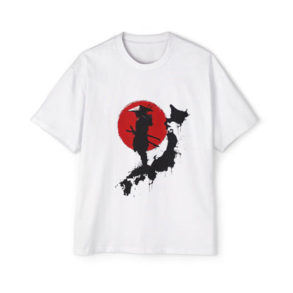 Men's Oversized Tee with Samurai Design - Cool Casual Wear, Graphic Tee for Anime Fans, Gift for Birthdays or Holidays