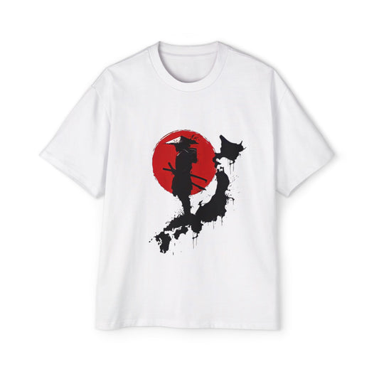 Men's Oversized Tee with Samurai Design - Cool Casual Wear, Graphic Tee for Anime Fans, Gift for Birthdays or Holidays