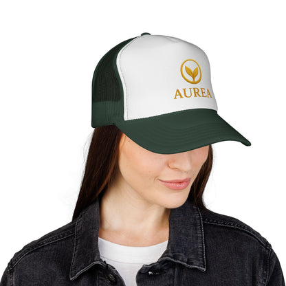 Stylish Trucker Cap with Gold Logo | Unisex, Perfect for Outdoor Adventures, Summer Festivals, Casual Wear, Gift for Him/Her