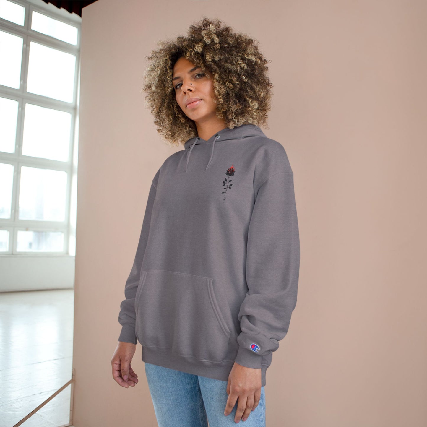 Floral Champion Hoodie | Stylish Comfort, Casual Wear, Gift for Her, Streetwear, Autumn Outfit