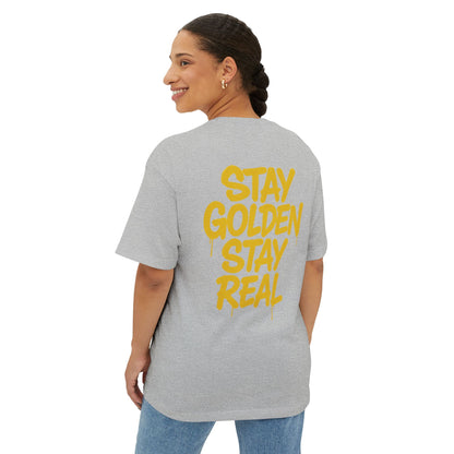Stay Golden Oversized Tee, Unisex Boxy T-Shirt, Casual Graphic Tee, Everyday Wear, Gift for Friends, Motivation Apparel